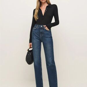 Reformation Wilder High Rise Wide Leg Jeans in Color Donner